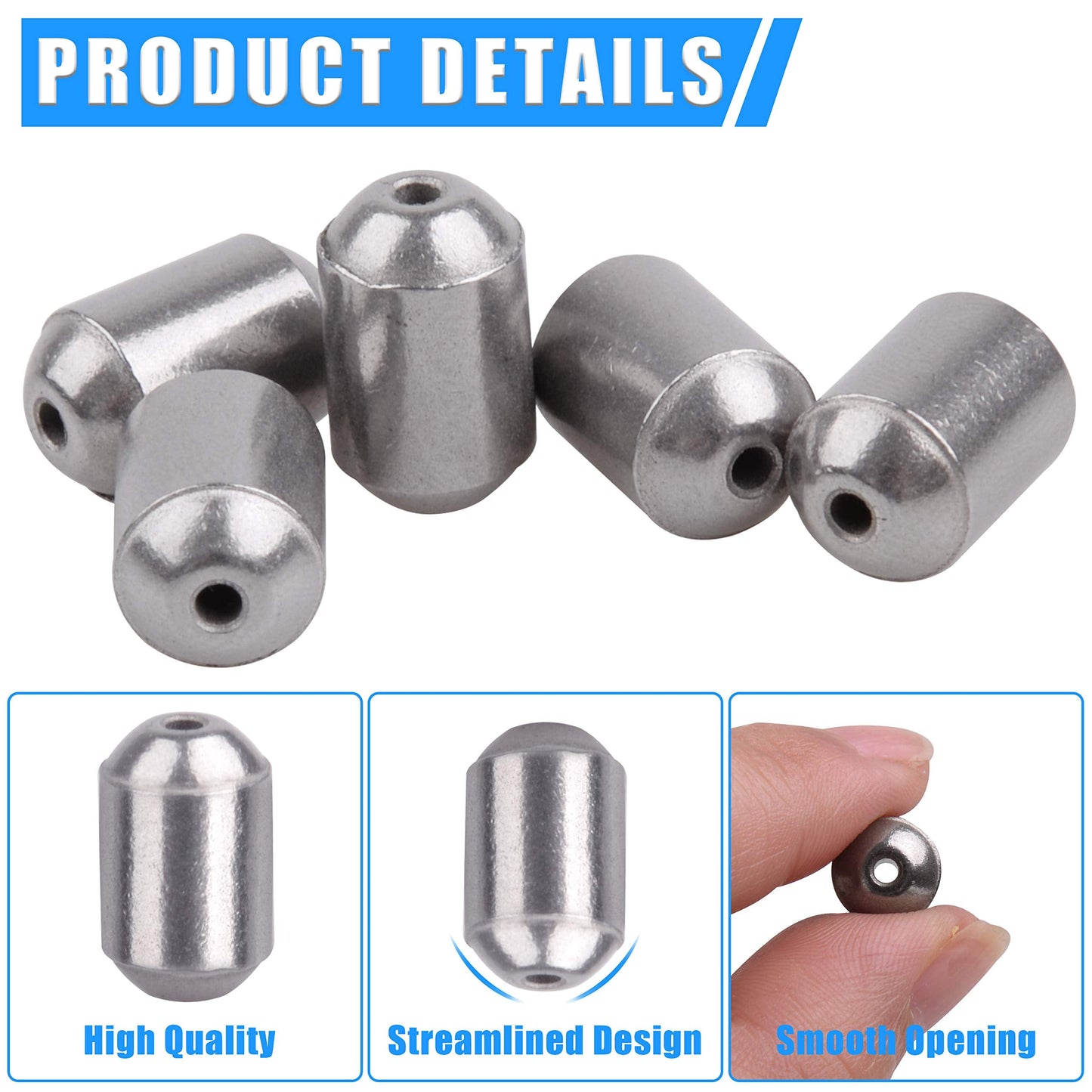 Egg Sinkers Fishing Weights, 15/25pcs Fishing Weights Sinkers Slip Sinkers for Fishing Lines Catfish Weights Bass Casting Sinker Steel Fishing Weights for Freshwater Saltwater Fishing