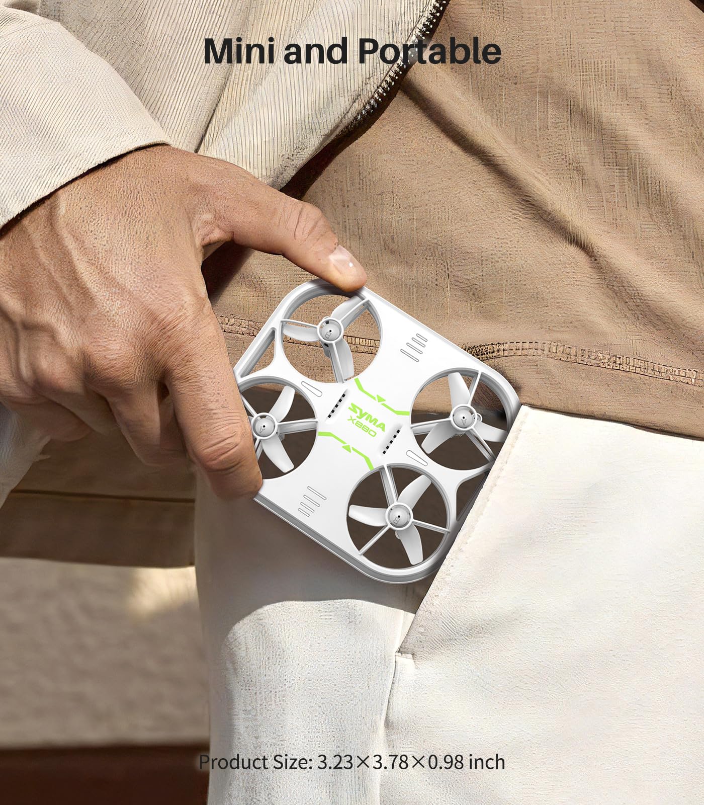 SYMA Kids Drone with LED Lights - X880 Indoor Drone with Altitude Hold, Easy to Fly Quadcopter with Full Protection, 360° Flips RC Helicopter UFO Gift for Adults Beginners