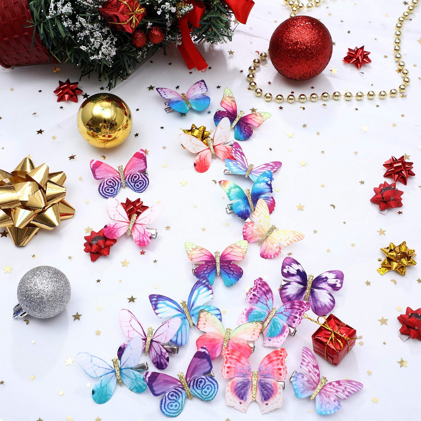 Boao 18 Pieces Glitter Butterfly Hair Clips for Girls Teens Women Hair Accessories (Novelty Style)