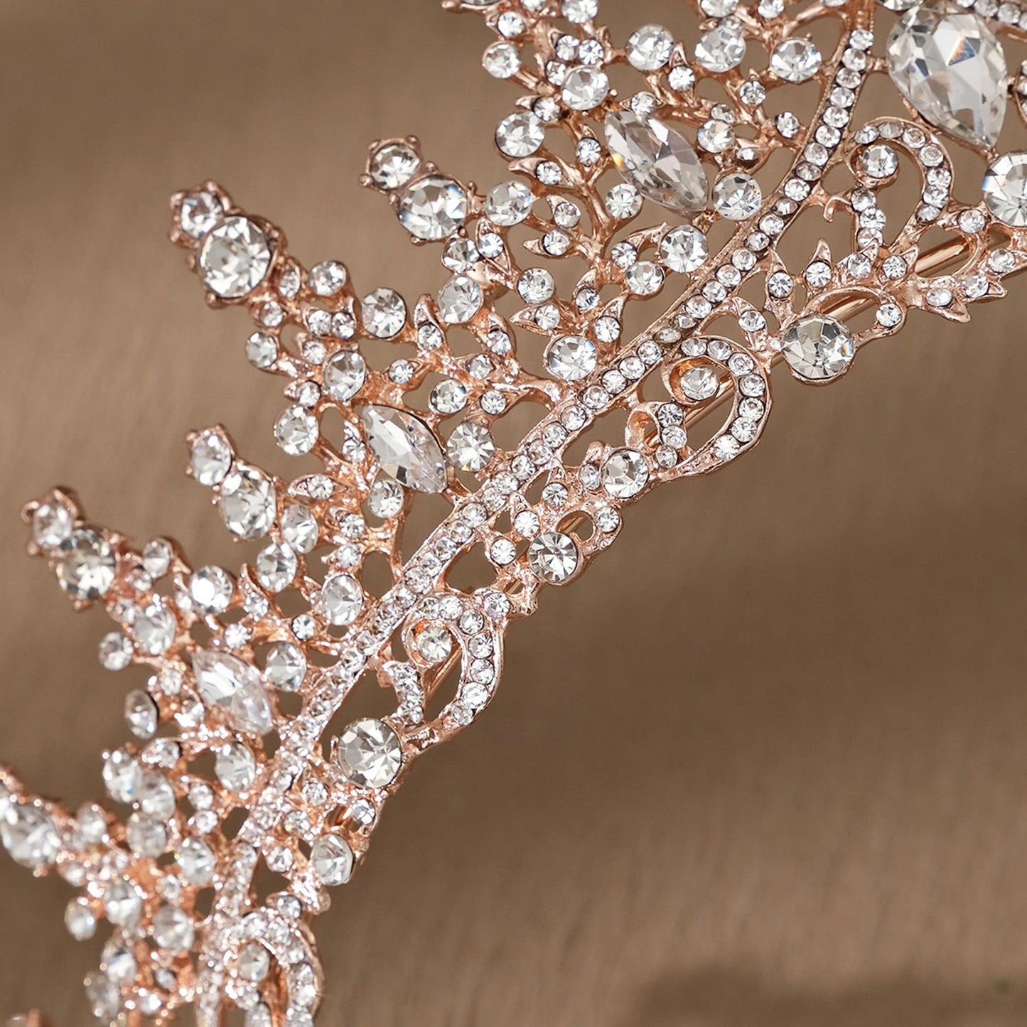 COCIDE Rose Gold Tiara and Crown for Women Crystal Queen Crowns Rhinestone Princess Tiaras for Girl Bride Wedding Hair Accessories for Bridal Birthday Party Prom Halloween Cos-play Costume Christmas