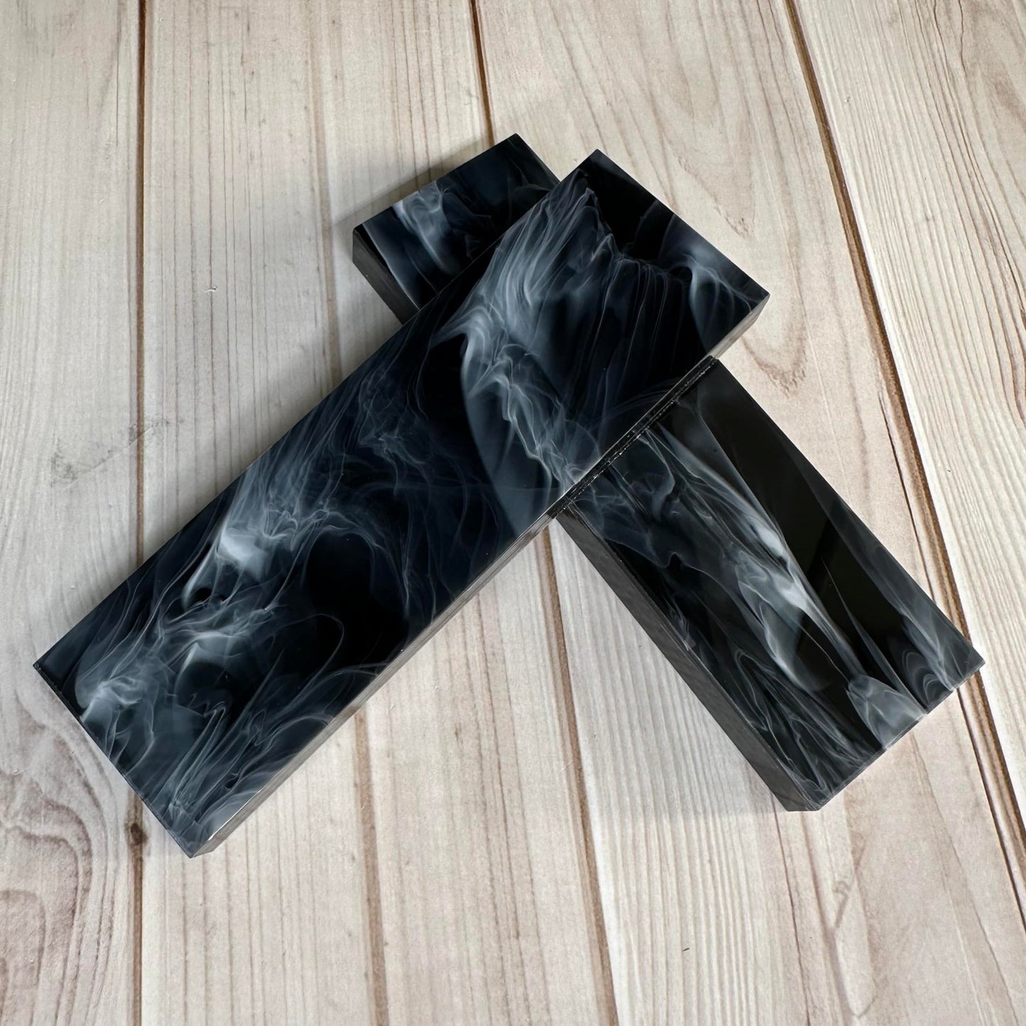 Uotowell Pre-Cut Epoxy Resin Scales Blanks for Decorative Inlays in Guitar Bodies, Necks, Engraved Knife Handle and Gun Grips - Onyx Black