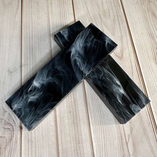 Uotowell Pre-Cut Epoxy Resin Scales Blanks for Decorative Inlays in Guitar Bodies, Necks, Engraved Knife Handle and Gun Grips - Onyx Black