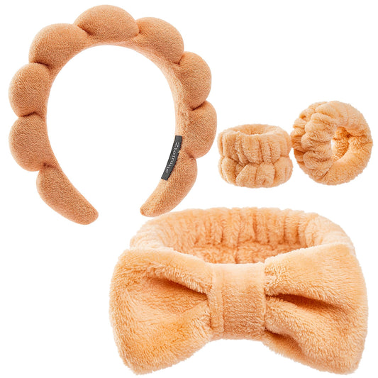 Ztomine Headbands for Women - Spa Headband and Wristband Set - Headband for Washing Face,Facial Mask,Makeup and Skin Care,Gifts for Women and Teen Girl Gifts Trendy Stuff