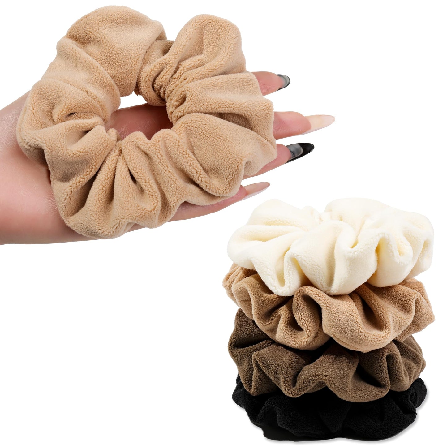 Large Scrunchies for Women's Hair Velvet Extra Big Scrunchie Both for Thick Hair or Thin Hair Curl Hair No Crease Jumbo Ponytail Holder No Hurt Your Hair for Sleep