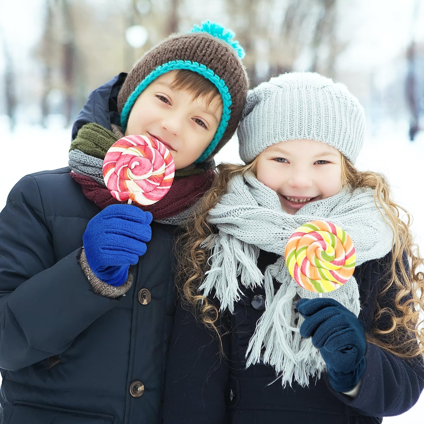 ONESING 3 Pairs Fleece Winter Gloves Toddler Warm Gloves for Boys Girls Snow Outdoors Cold Weather Mixcolor G