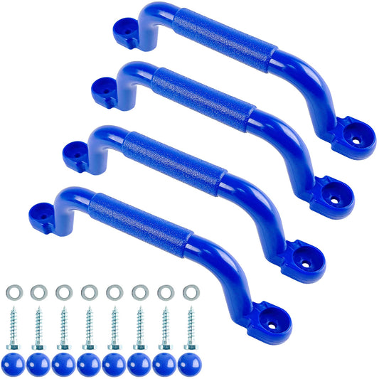 KINSPORY 10.6'' Climbing Handles, 4pc Playground Safety Handles Set, Kids Hand Grips for Swing Set, Climbing Frame, Play House, Climbing Frame - Blue