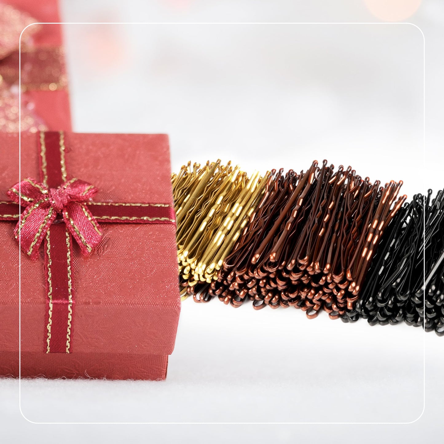 Bobby Pins 360 Pcs Brown Blonde Black Hair, 2 Inch Premium Secure Hold, Bulk with Storage Box, Women & Girls Styling