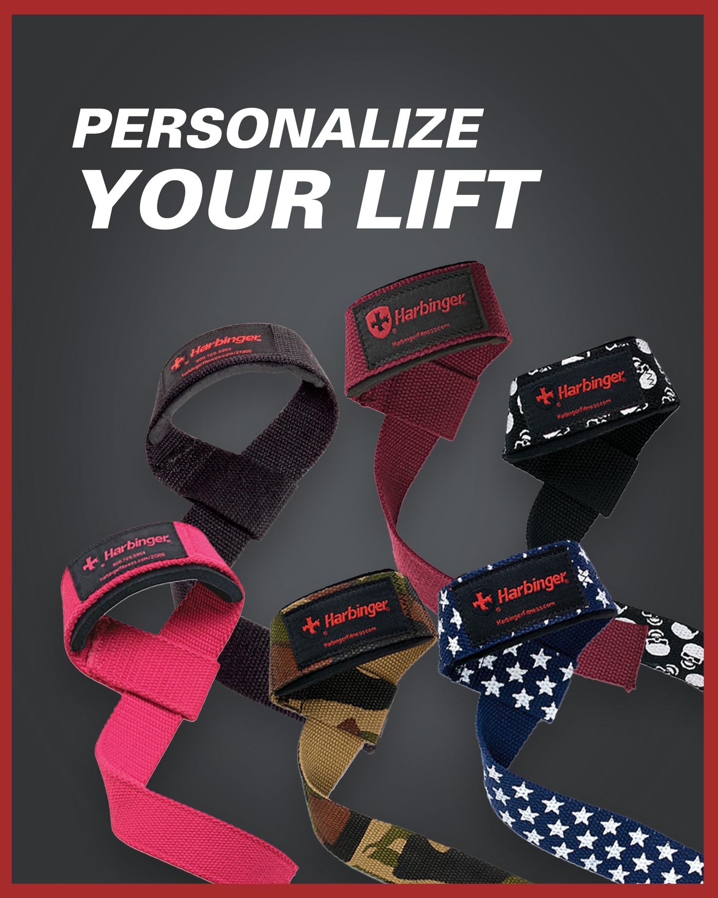 Harbinger Padded Cotton Lifting Straps with NeoTek Cushioned Wrist (Pair), Camo