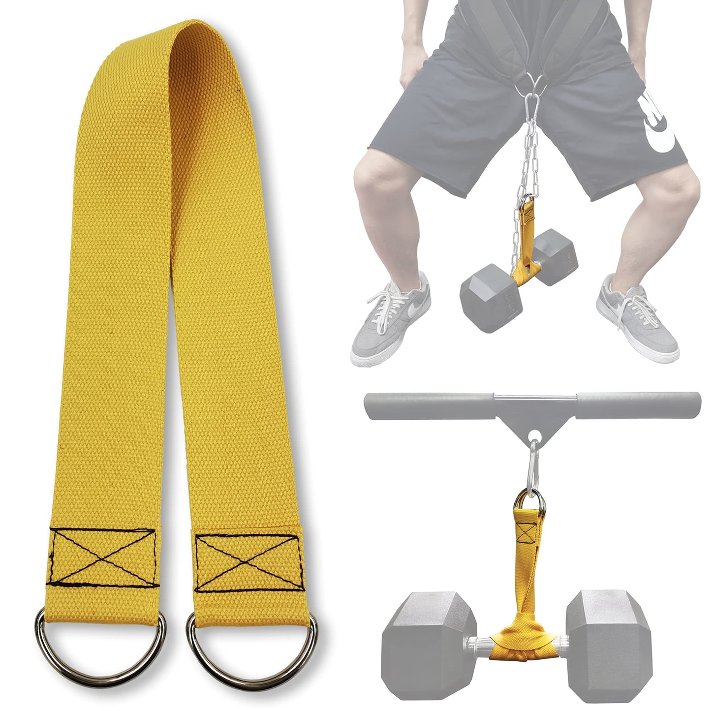 J Bryant Fitness Dumbbell Loading Strap for Dip Belt Weight Plate Loading Strap Heavy Duty Weight Belt Accessories