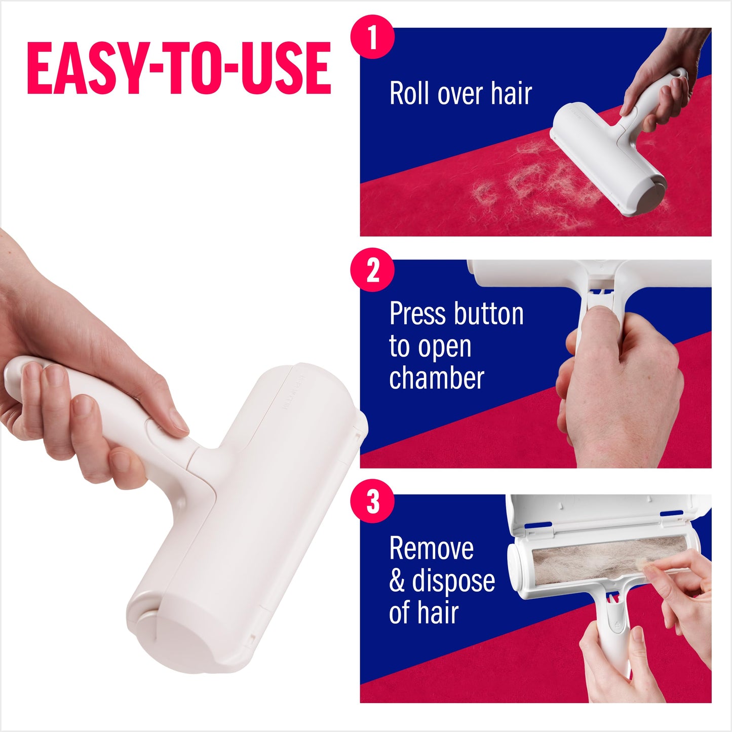ChomChom Roller & Detailer Bundle - Pet Hair Remover and Reusable Lint Roller - ChomChom Cat and Dog Hair Remover for Furniture, Couch, Carpet, Clothing and Bedding - Multi-Surface Fur Removal Tool