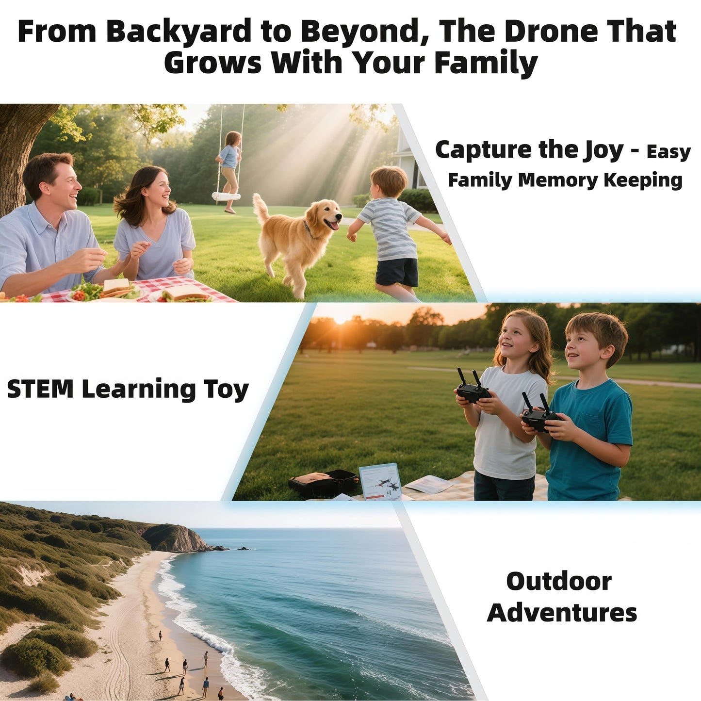 Smart Drone with Camera for Kids & Beginners, Foldable HD FPV Drone with Auto Hover, 2 Batteries, Follow Me | Kit for Outdoor Adventures & STEM Learning Toy (Child-Safe & Rugged Design)