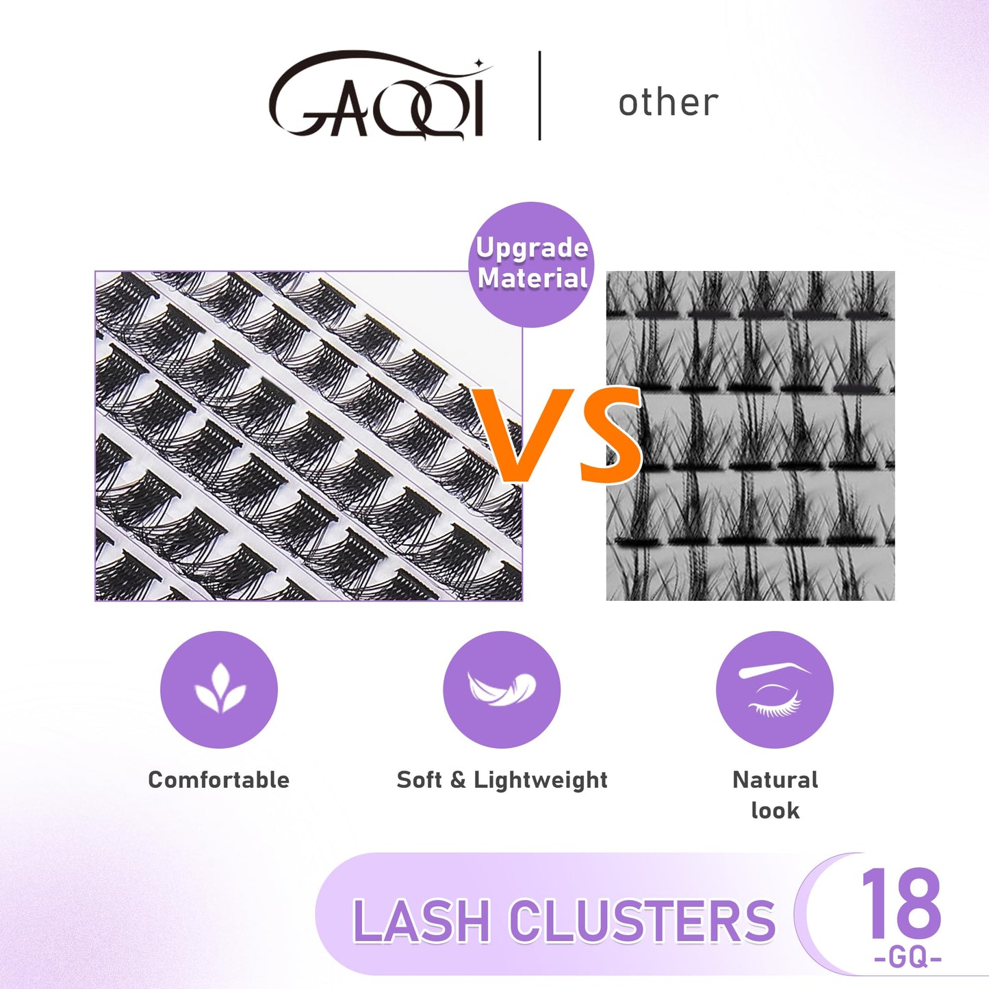 GAQQI Lash Clusters, DIY Eyelash Extension 168 Clusters Lashes C Curl, Mega Volume Individual Lashes 10-16mm Mix Length Fluffy Lash Extension (GQ18,C Curl,10-16mm)