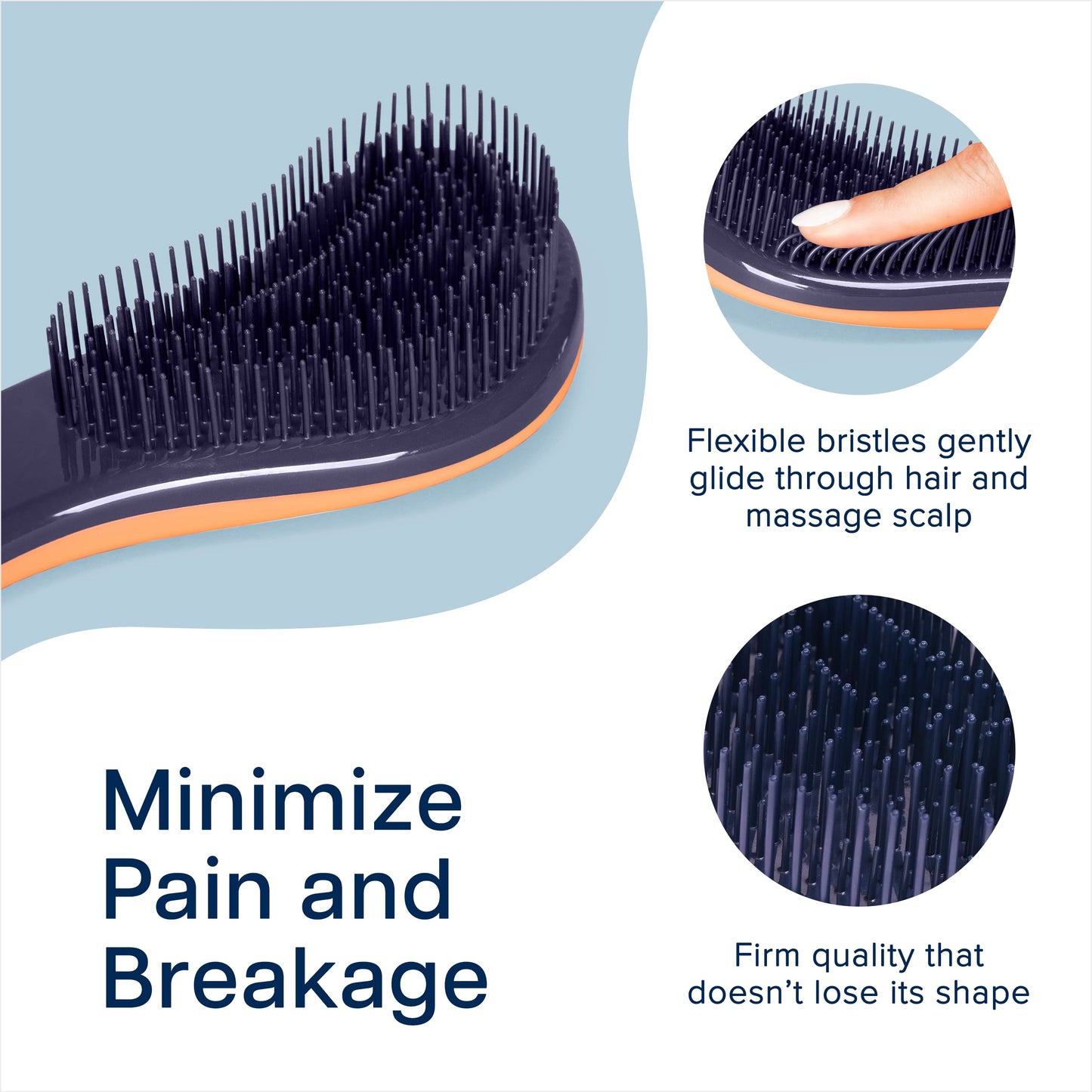 Crave Naturals Glide Thru Detangling Brush - Detangler Brush for Natural, Curly, Straight, Wet and Dry Hair for Adults and Kids - Hair Brush for Little Girls, Toddlers, Teens - 7.5 x 3 inches, Coral