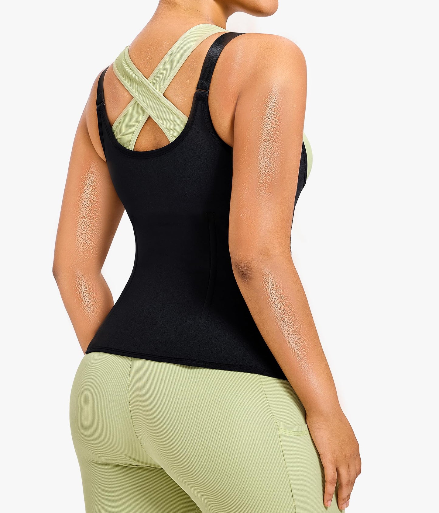 GAODI Women Waist Trainer Vest Slim Corset Workout Sweat Tank Top Zipper Compression Shirt Sauna Suit Body Shaper