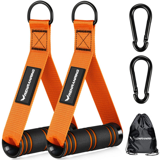 RENRANRING Gym Exercise Handles, Replacement Handle Attachments for Cable Machine Pulleys, Resistance Band and Strength Trainer, Pull Down Workout Accessories, Home Gym Add On Equipment