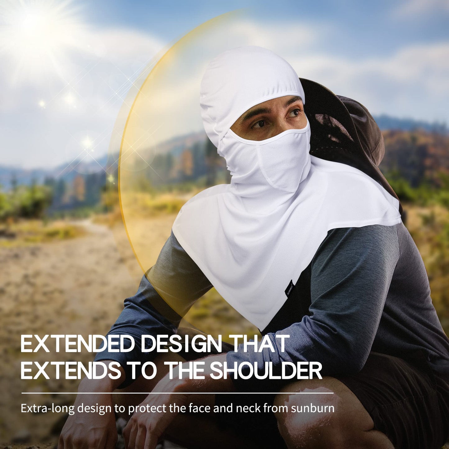 3 Pieces Balaclava - Summer Sun Protection Motorcycle Fishing Sun mask Breathable Windproof Long Face Mask for Men Women