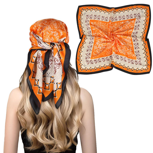 Relang Fashion silk Satin Head Scarf for Women Hair Bandana Hair Scarf Wrap Neck Scarf for Women 27.5×27.5 inches