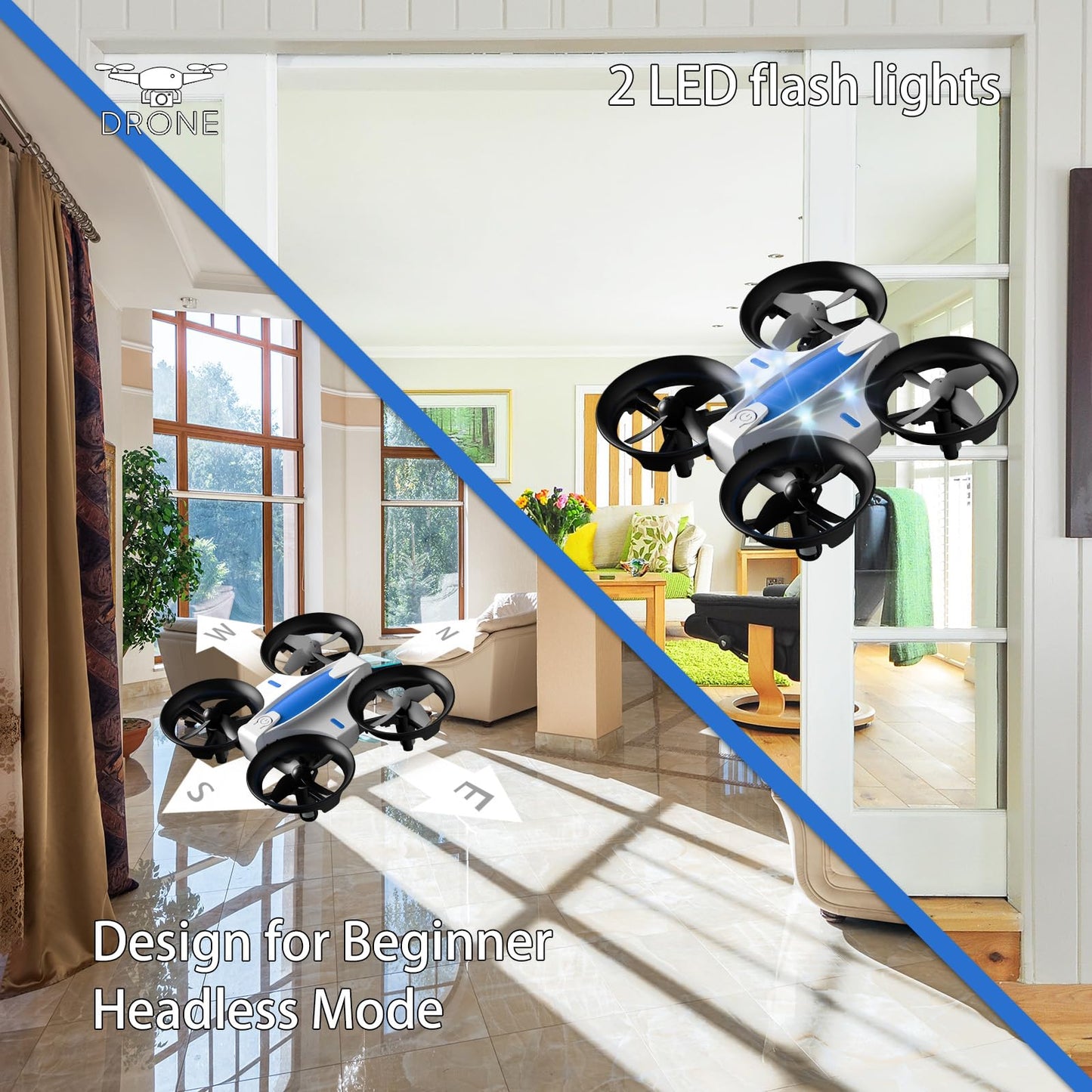 SKYKING Mini Drone for Kids and Beginners Quadcopter, Portable Indoor Kids Drone with Auto Hover, RC Drone with Altitude Hold and Headless Mode, Small Helicopter with 3D Flip, Propeller Full Protect, and User-Friendly Controls, Great Birthday Christmas Gi