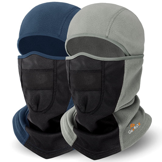 GoxRunx Balaclava Ski Mask-Winter Fleece Face Mask for Men & Women-Warm,Breathable,Windproof Gear for Skiing & Motorcycling Grey, Navy
