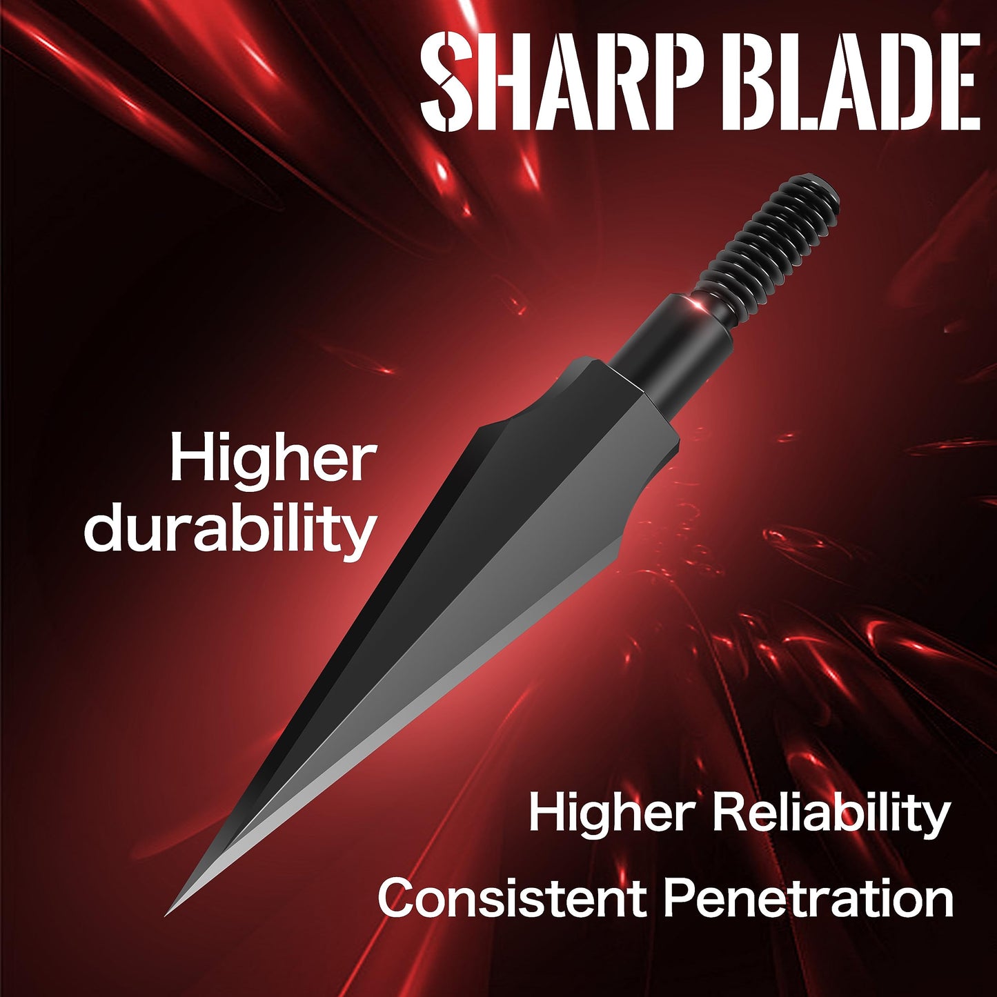 SUNYA Broadheads 120 Grain Steel Archery Arrow Tips for Compound, Recurve Bow & Crossbow, Traditional Screw-in Arrow Heads for Arrows, Pack of 12 in a Storage Case