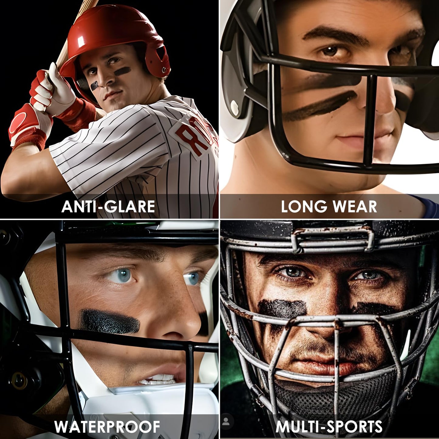 FOCALLURE Face Body Paint Stick,Eye Black Stick for Sports,Face Painting Kit Professional Hypoallergenic Foundation Makeup for Halloween Cosplay SFX Costume Party,White Skeleton