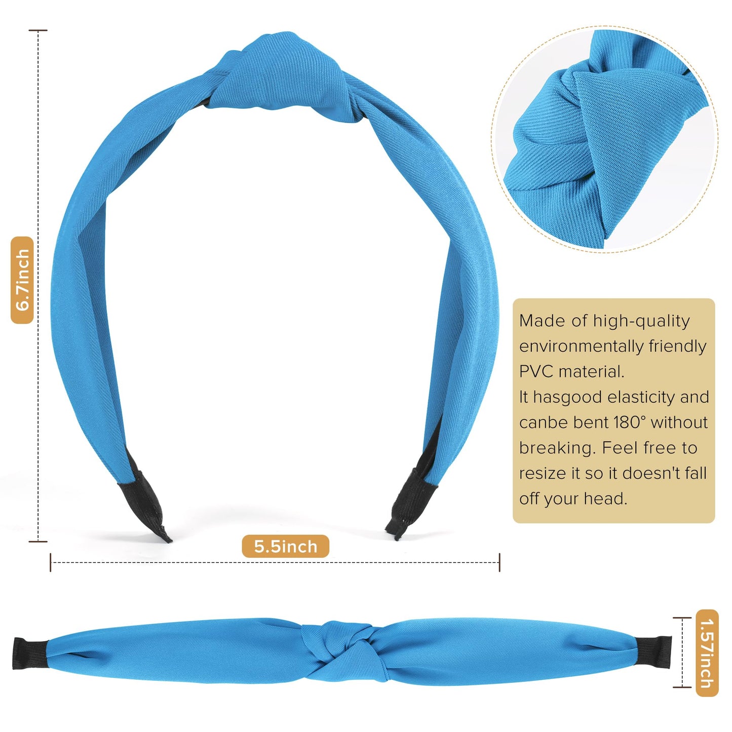 DiyJibb Headbands for Women Girls - 6PCS Stylish Top Knotted Headbands - Knotted Headband for Women - Head Bands Wide Hairband Hair Accessories