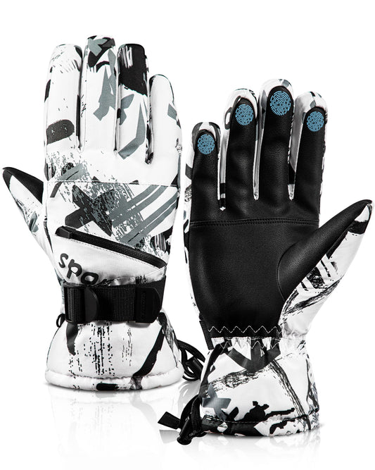 TOBEHIGHER Winter Ski Gloves - 5-Finger Waterproof Winter Gloves, Snowboarding Gloves, Touchscreen Ski Gloves Men
