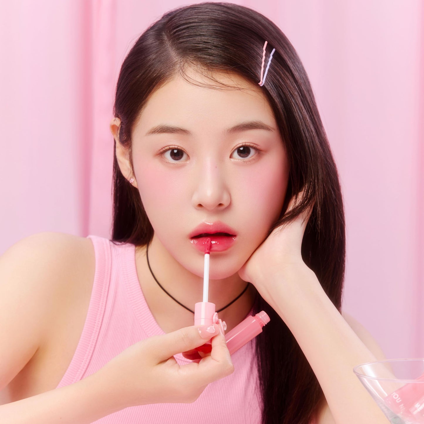 YNM Heart Jelling Tint (01 PEACH JELLING, 0.09 oz) Silicone Lip Brush Included, K-Beauty, Non-Sticky, Moisturizing, Smudge-Proof, Korean Lip Tint, Long-Lasting, Vivid Color