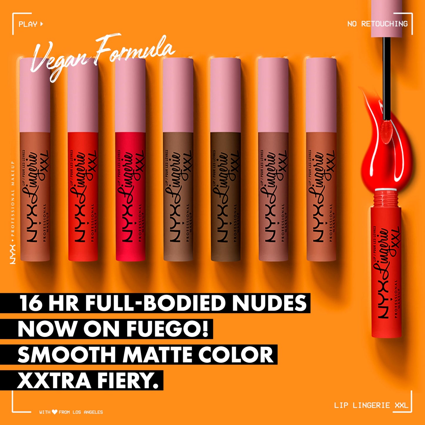 NYX PROFESSIONAL MAKEUP Lip Lingerie XXL Matte Liquid Lipstick - Gettin Caliente (Bright Red Orange)