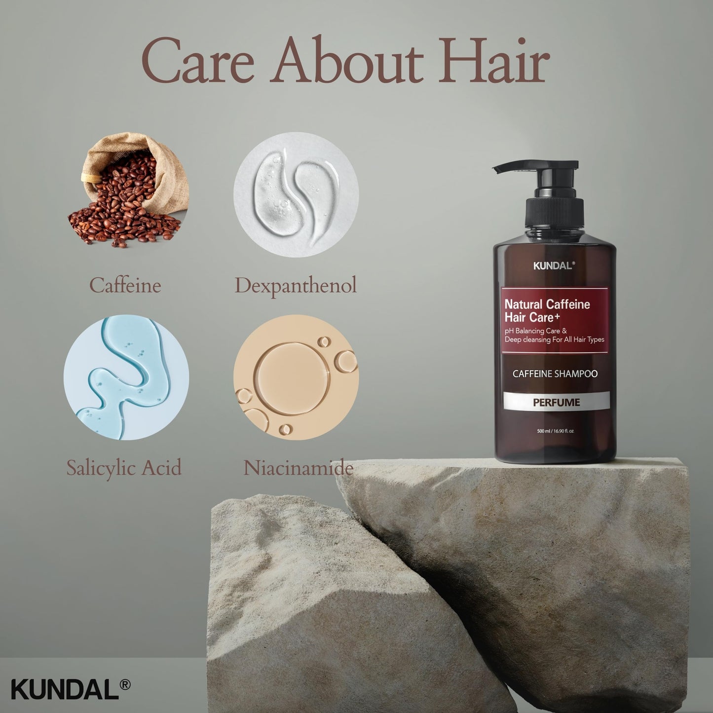 KUNDAL Caffeine Scalp Shampoo [Baby Powder] – Sulfate-Free Korean Hair Care with Menthol & Botanical Extracts – For Fuller-Looking Hair, Scalp Refresh & Strength – 16.9 Fl Oz