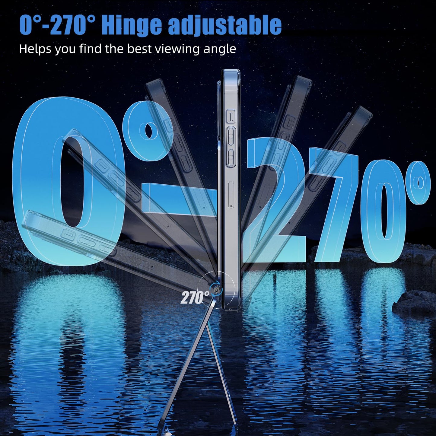 1ST IDEA Phone Tripod Stand, Aluminum Alloy Mini Tripod Compatible with Magsafe iPhone 16/15/14/13/12 Series, Foldable Strong Magnetic Phone Stand, Mult-Angle Adjustment Selfie Stick(Grey)