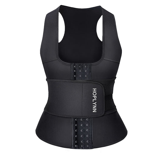 HOPLYNN Neoprene Sauna Sweat Waist Trainer Corset Trimmer Vest for Women Tummy Control, Waist Cincher Body Shaper Black Small