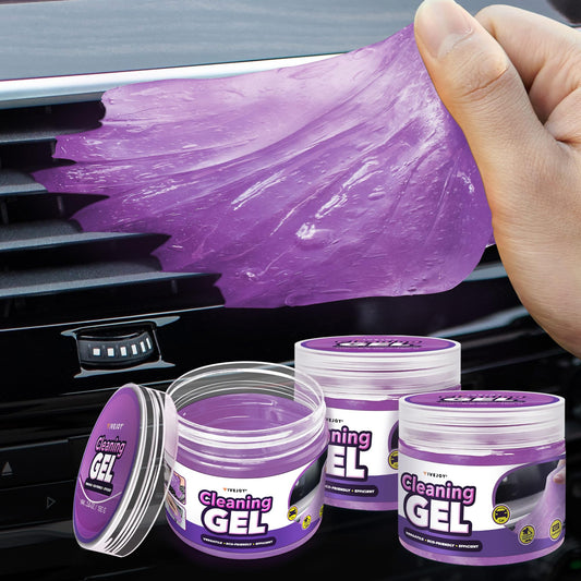 FiveJoy Car Cleaning Gel Kit - Universal Car Detailing Putty for Car Interior - Reusable Clean Goop Cleaner Supplies Auto Slime for Home, Office, Keyboard, Computer (Purple, 3Pack (16.8oz))