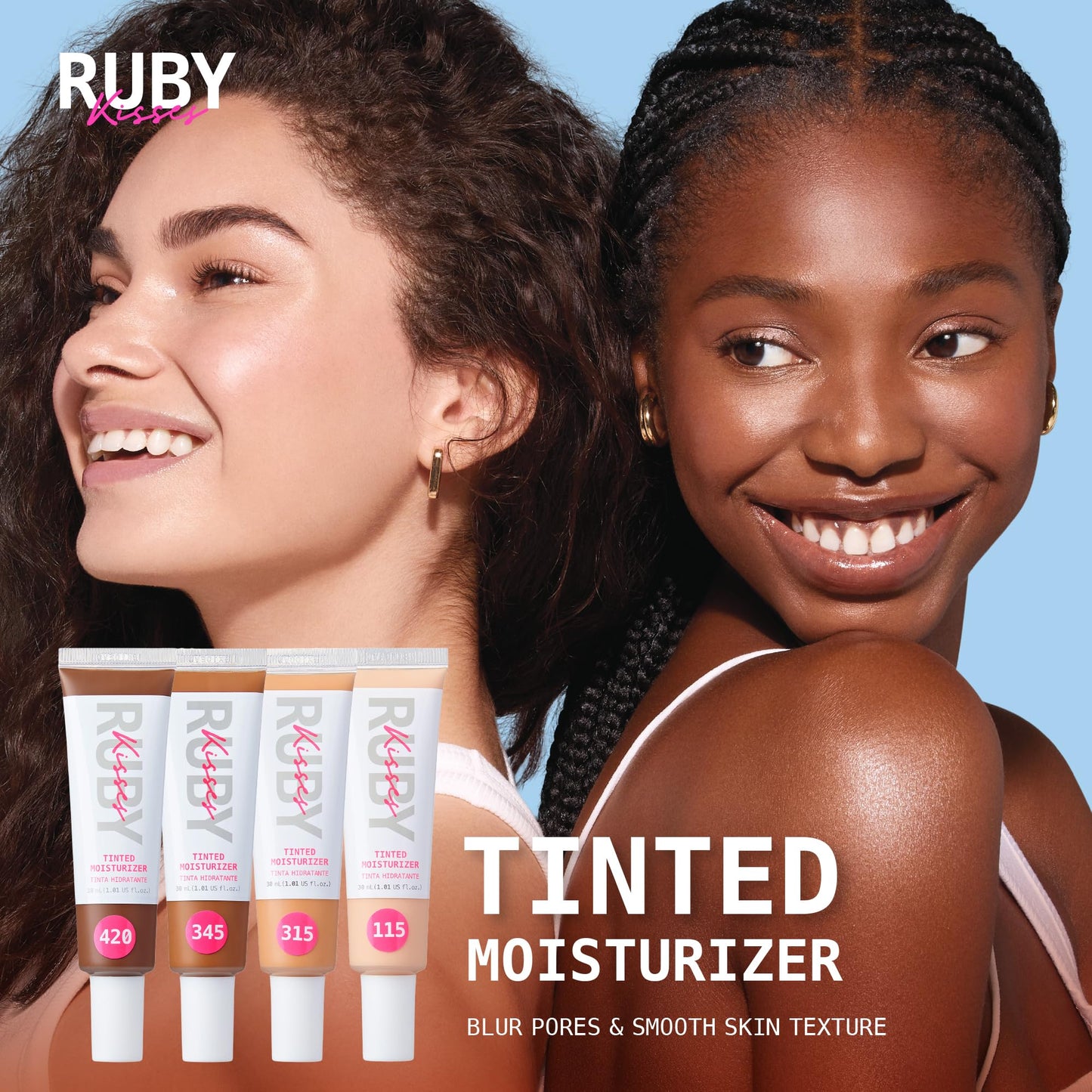 Ruby Kisses Tinted Moisturizer, Hydration, Calm & Revitalize Skin, Skin Perfecting, Blur Pores & Fine Lines, Natural Finish & All-Day Comfort Wear (Fair Ivory)