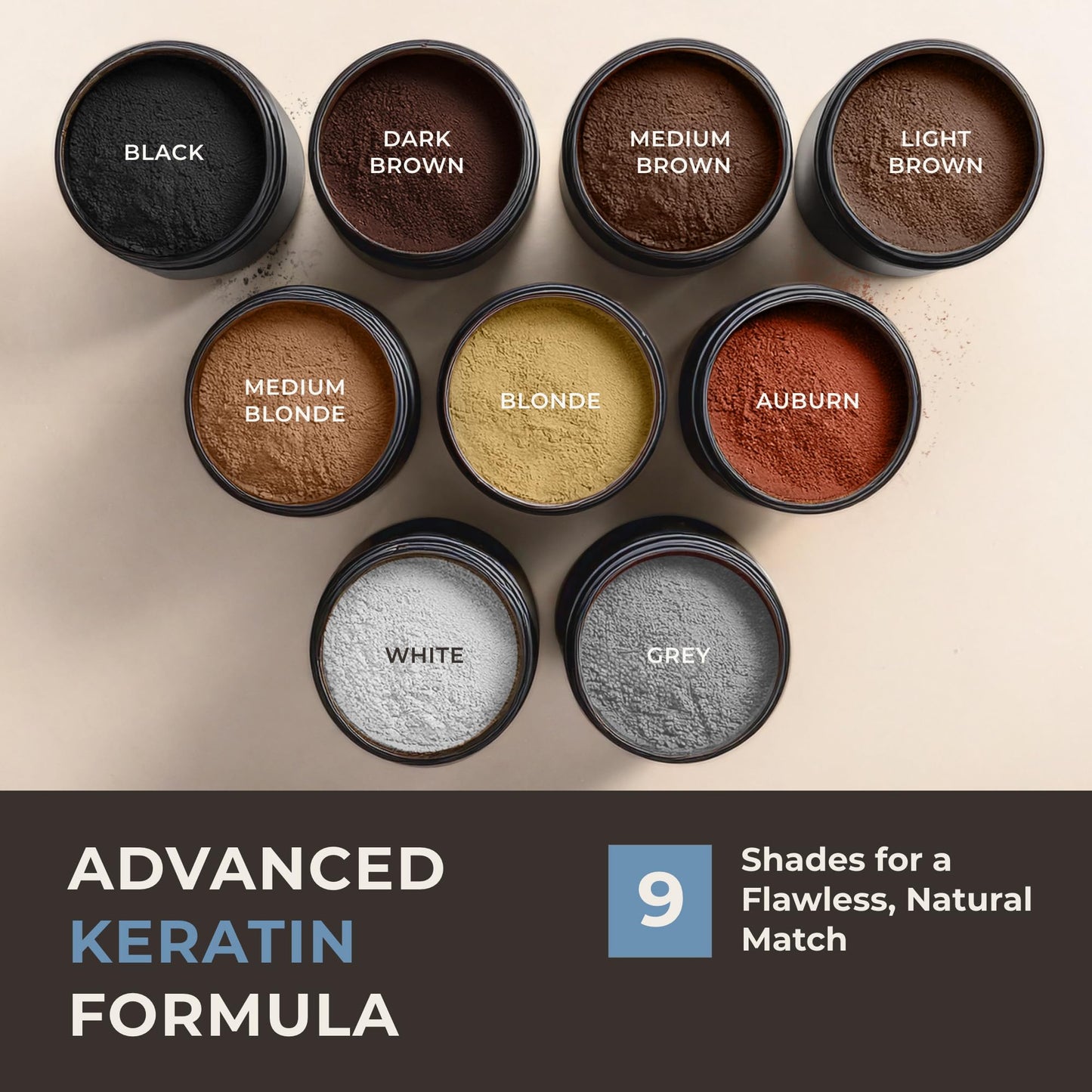 CONFIERR Keratin Hair Fibers for Men & Women - Fill In Fine or Thinning Hair, Instantly Thicker, Fuller Looking Hair (Light Brown 15g)