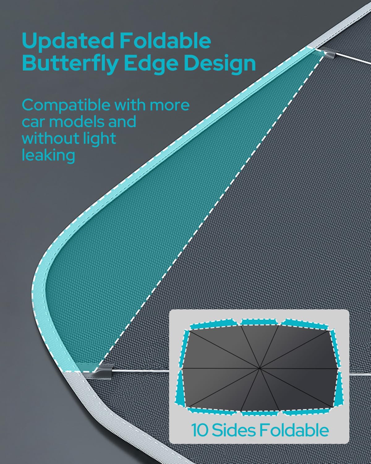 [2025 Upgrade] Retractable Windshield Sun Shade for Car, Umbrella Sunshade for Car Windshield Protect Vehicle from Sun Rays & Heat Damage Medium (57" x 33")