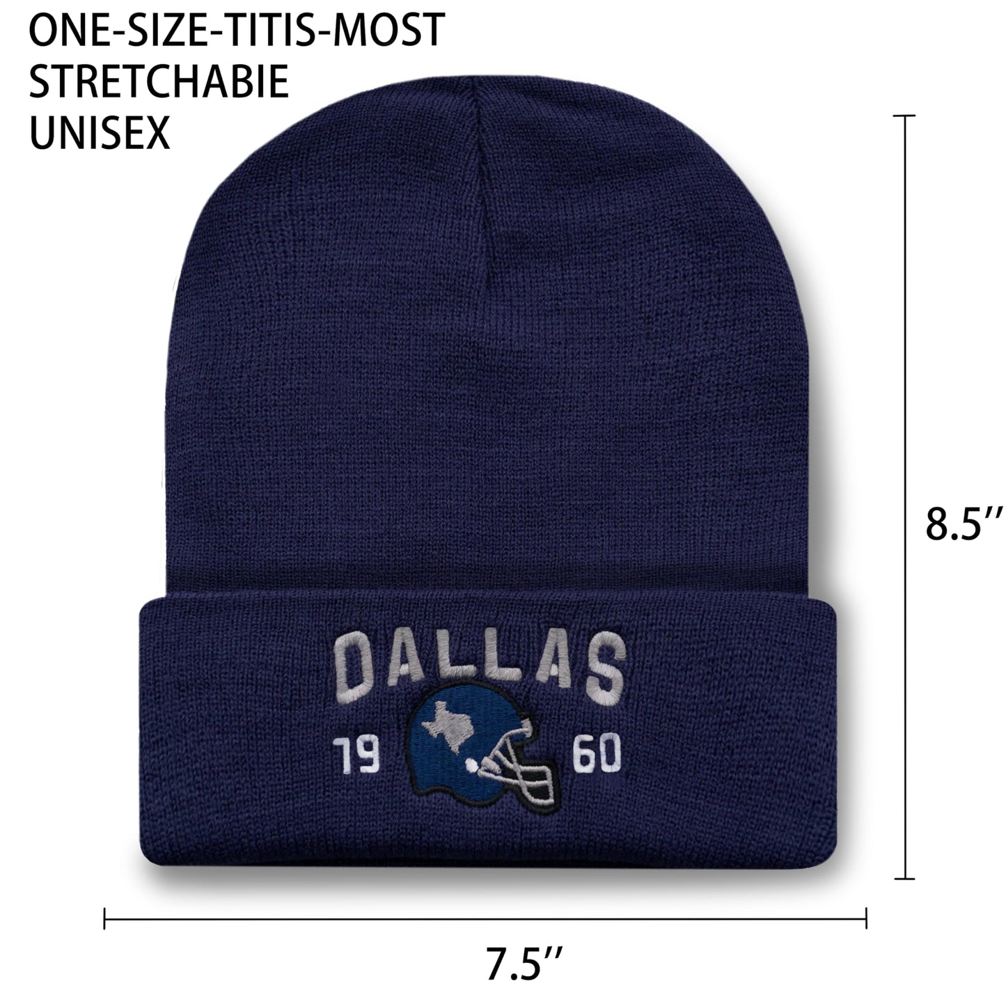 City Classic Team Year Football Embroidered Beanie for Men Women Football Color Style Beanie Dad Hat for Football Fans Gifts