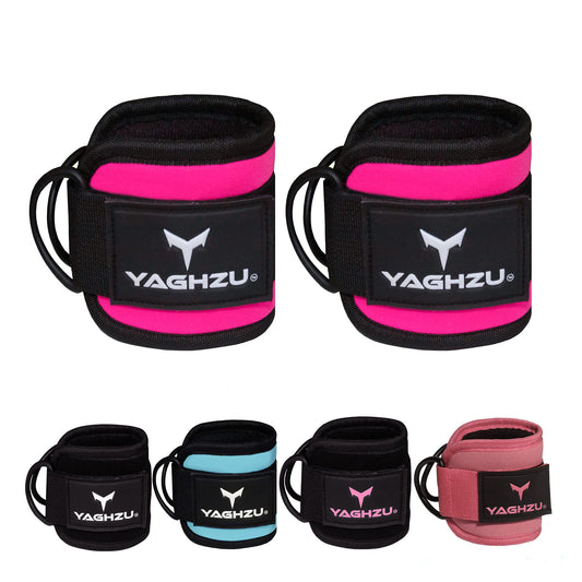 YAGHZU Ankle Straps for Cable Machines Women - Adjustable Gym Ankle Strap for Cable Machine, Neoprene Padded Cable Straps, Durable Leg Strap with Cable Cuff, Glute Kickback Ankle Strap with D Rings