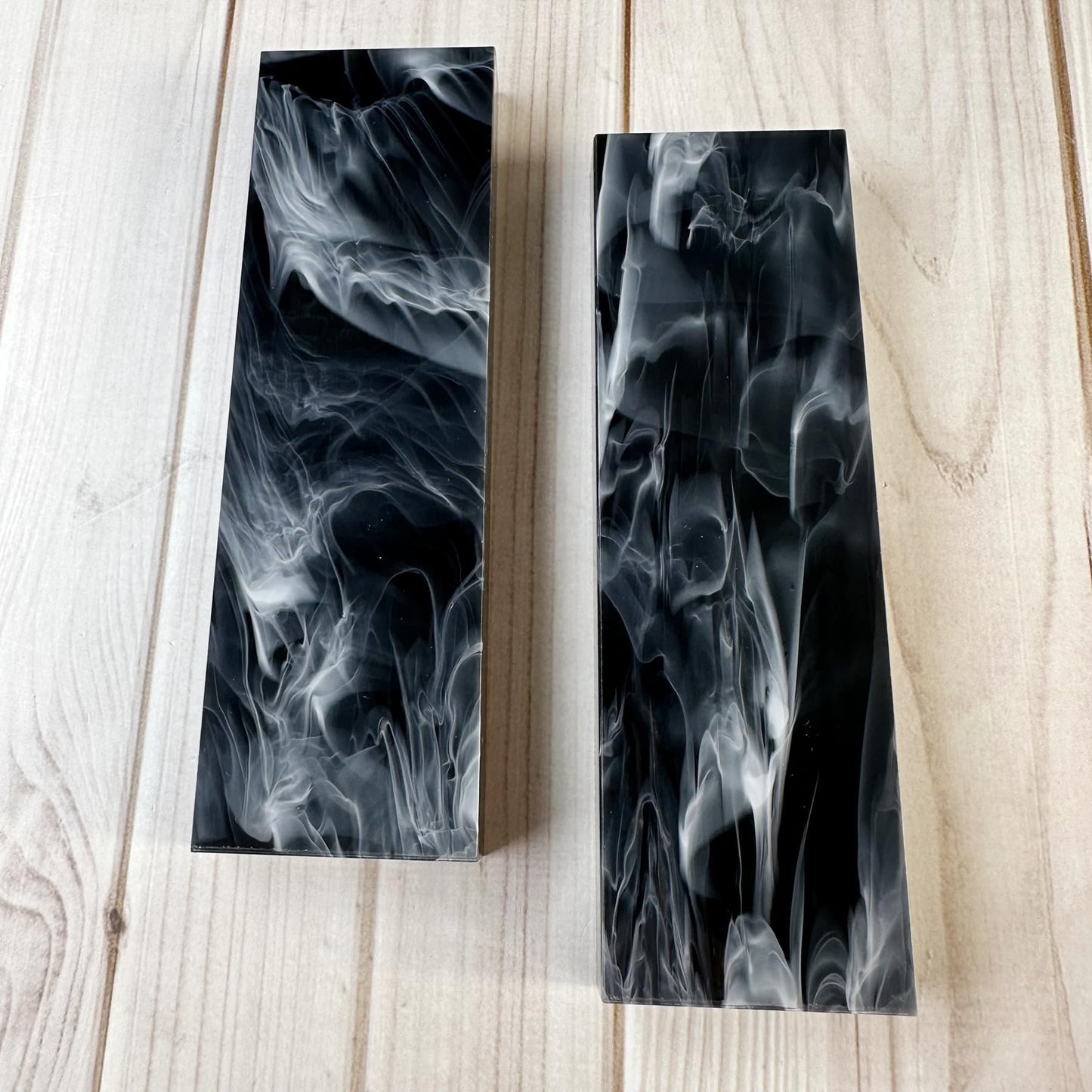 Uotowell Pre-Cut Epoxy Resin Scales Blanks for Decorative Inlays in Guitar Bodies, Necks, Engraved Knife Handle and Gun Grips - Onyx Black