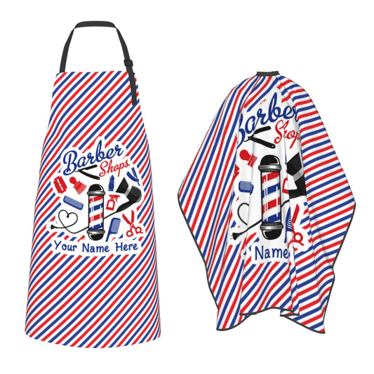 VANCIPO Custom Barber Aprons For Men Women Personalized Barbershop Apron With Pockets Customize Barber Aprons Cape Add Name Text