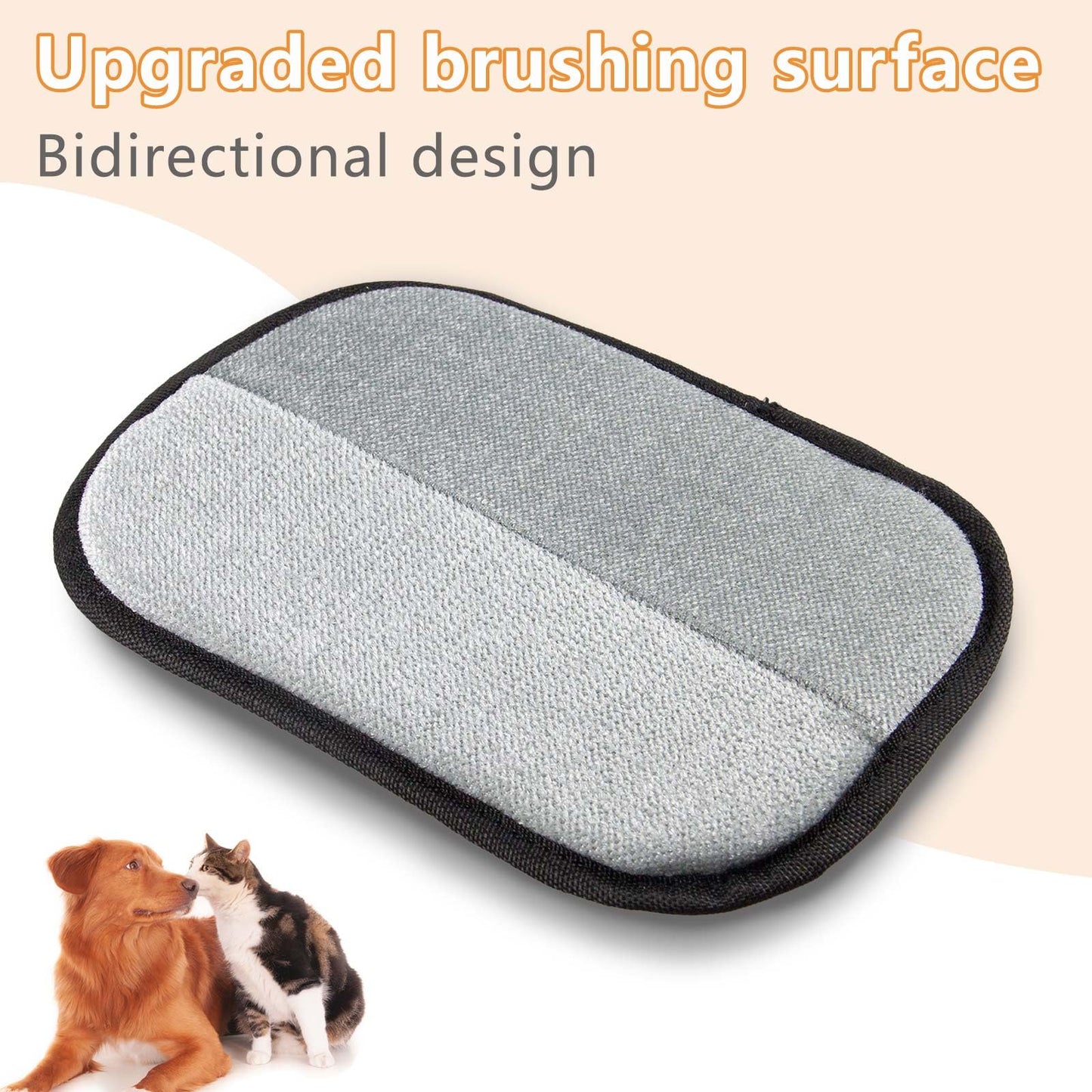 POUPUA 2025 Upgrade Electrostatic Pet Hair Removal Glove, Static Cat Dog Hair Remover Glove Reusable for Sofa, Bed, Carpet, Clothing (Black,1 Glove)