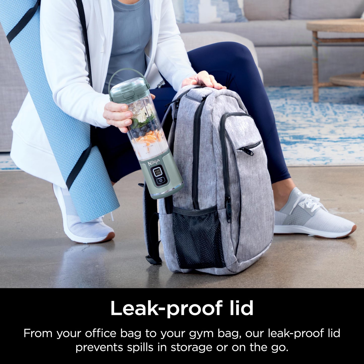 Ninja Blast Portable Blender & Accessories, Cordless, 18oz. Vessel, Personal Blender for Shakes & Smoothies, Leakproof Lid & Sip Spout, USB-C Cord, Dishwasher Safe Parts, BPA Free, Soft Sage, CL155ASG