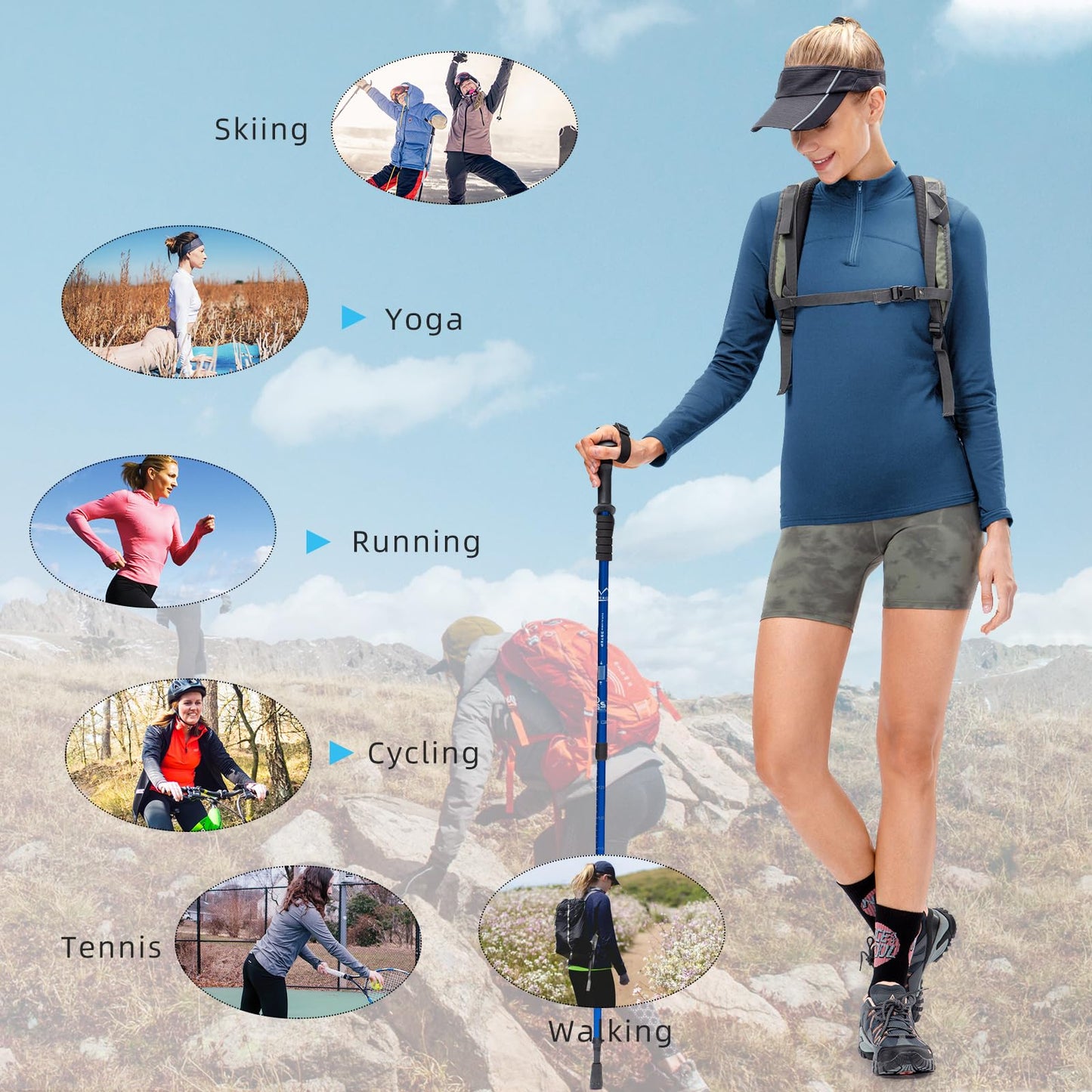 Witkey Womens Athletic Quarter Zip Long Sleeve Thermal Running Shirts UPF 50+ Sun Protection Lightweight Winter Workout Fleece Base Layer Shirts Skiing Cold Weather Navy