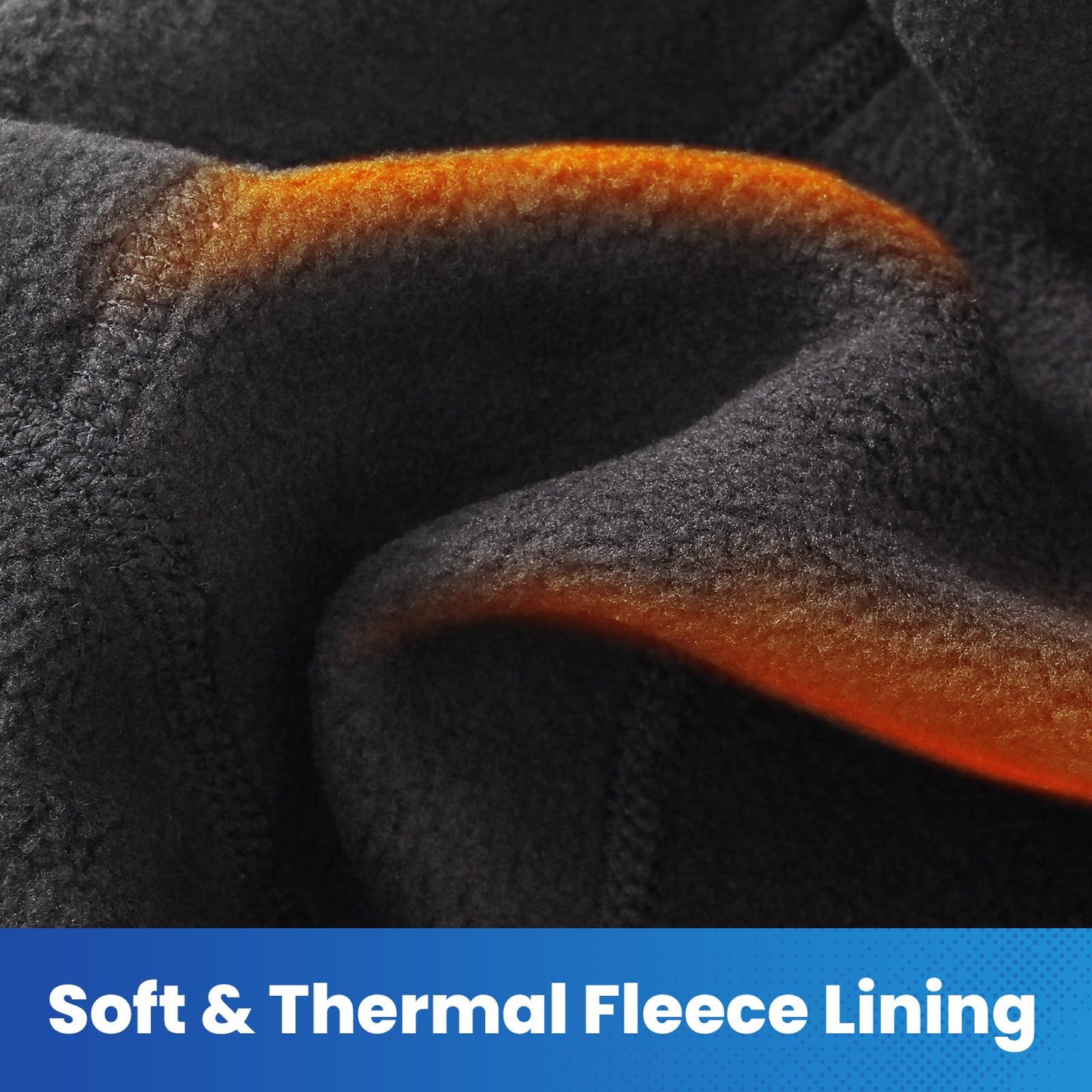 Bodvera Skull Cap Helmet Liner with Eyeglasses Holes,Ear Warm Cycling Cap,Thermal Head Cap for Men & Women in Winter. Black