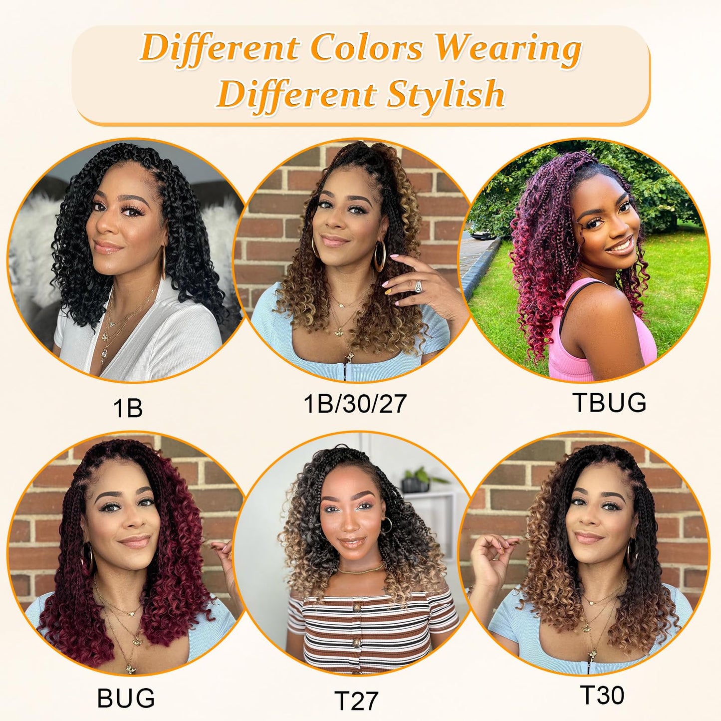 Yewell 14 Inch Goddess Box Braids Crochet Hair Curly Ends 9 Packs Pre Looped Boho Crochet Box Braids Bohemian Box Braid Crochet Hair For Black Women (14Inch 9 Packs,1B)