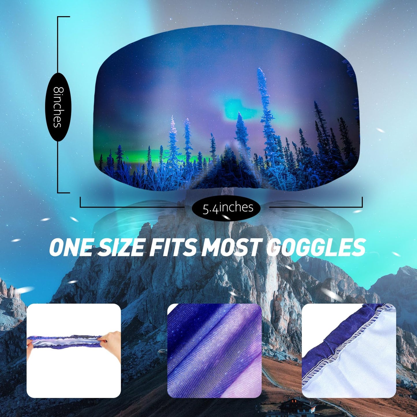 BBTO 9 Pcs Microfiber Protective Ski Goggle Cover Protector Snowboard Goggles Cover Sleeves Goggles Lens Storage 9 Styles (Stylish)