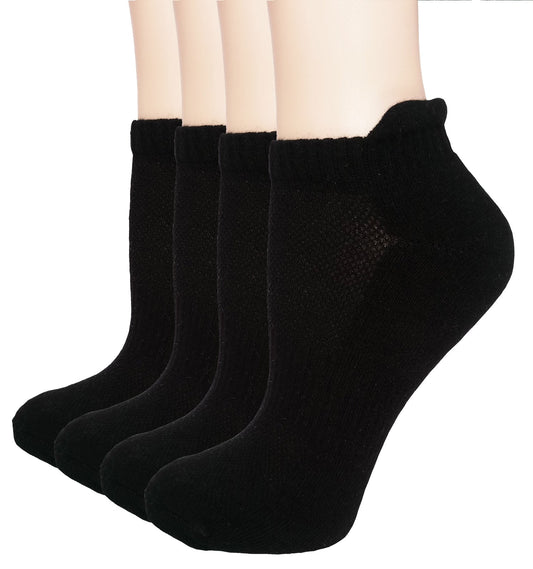 FORMEU Women's Ankle Athletic Socks Cushioned Low Cut Tab Running Socks 4 Pack