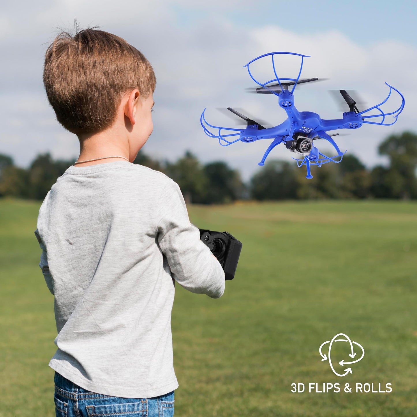 Sonic The Hedgehog Sky Racer Drone - WiFi Camera, 3D Flips, Variable Speed Settings, Kid's Toy Drone with 10 Min Flight, Auto Hover, and Remote Controler Included