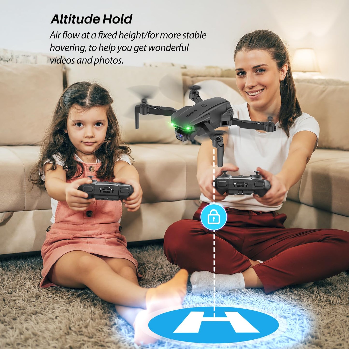 SIMREX Drone With Camera 1080P for Kids And Adults, RC Quadcopter with Altitude Hold, Mini Drone With One Key Start, Waypoint Fly, Headless Mode, 3D Flip, 3 Speeds, Remote Control Drone for Beginners