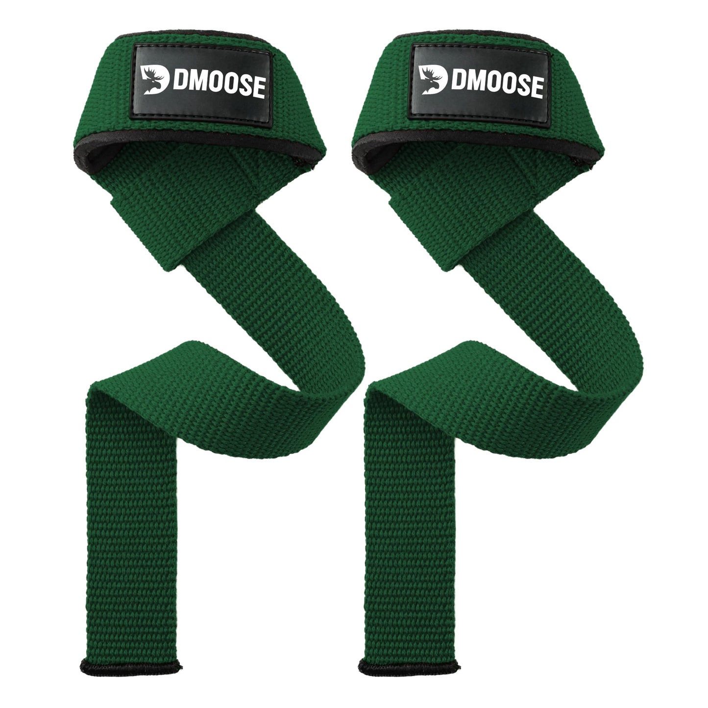 DMoose Fitness Lifting Straps - 4mm Neoprene Padded Wrist Straps for Weightlifting & Powerlifting - Cotton Lifting Strap with Silicone Grip for Men & Women - Durable Deadlift Straps for Gym Workout